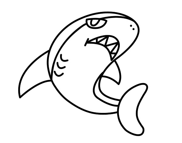 Dibujo Tiburón nadando pintado por -xavi-