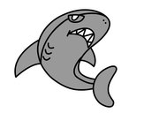 Dibujo Tiburón nadando pintado por pear