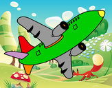 Dibujo Avión alzando el vuelo pintado por vaniel