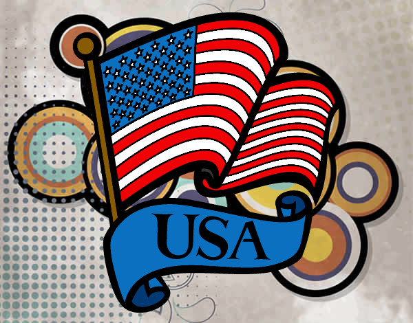 Dibujo Bandera de los Estados Unidos pintado por Laura-26