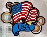 Dibujo Bandera de los Estados Unidos pintado por Laura-26