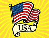 Dibujo Bandera de los Estados Unidos pintado por pingo