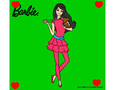 Dibujo Barbie y su mascota pintado por karenmillo