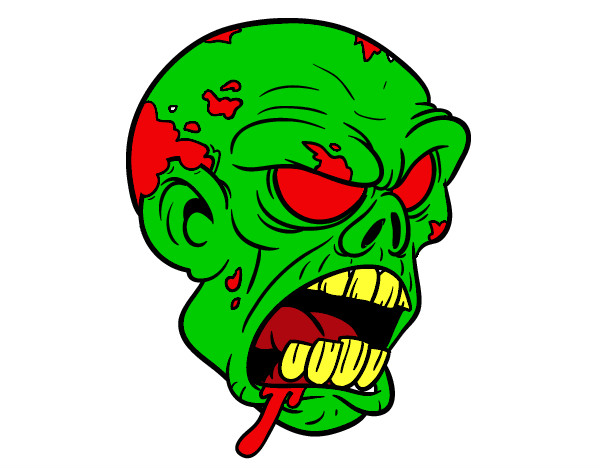 Dibujo Cabeza de zombi pintado por apophis