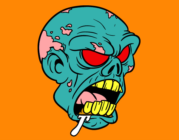 Dibujo Cabeza de zombi pintado por marialala