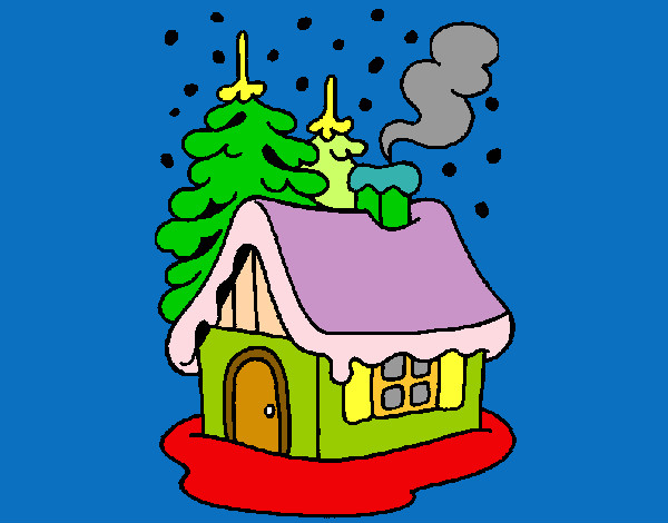 Dibujo Casa en la nieve pintado por hhjk