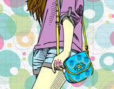 Dibujo Chica con bolso pintado por nandos
