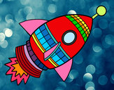 Dibujo Cohete espacial pintado por florchita