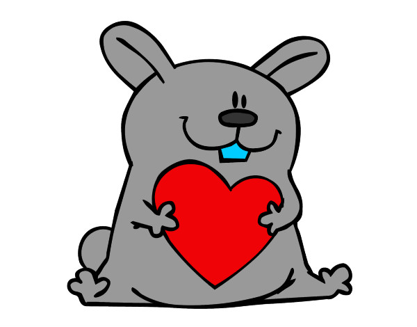 Dibujo Conejo con corazón pintado por brithany