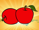 Dibujo Dos manzanas pintado por -xavi-