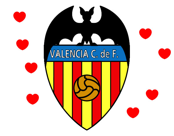Dibujo Escudo del Valencia C. F. pintado por matias44