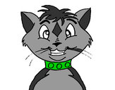 Dibujo Gato con collar pintado por eilee