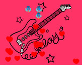 Dibujo Guitarra y estrellas pintado por princesa3