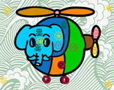 Dibujo Helióptero con elefante pintado por daidy
