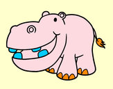 Dibujo Hipopótamo pequeño pintado por lilia11