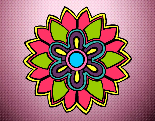 Dibujo Mándala con forma de flor weiss pintado por fernanda2