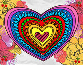 Dibujo Mandala corazón pintado por chininos22