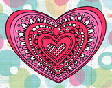 Dibujo Mandala corazón pintado por lala123