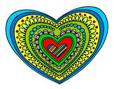Dibujo Mandala corazón pintado por marialala