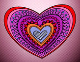 Dibujo Mandala corazón pintado por tatiana125