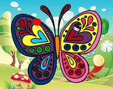 Dibujo Mandala mariposa pintado por mora2009