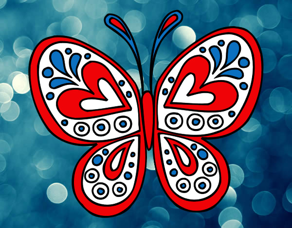 Dibujo Mandala mariposa pintado por valeriaf7