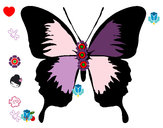Dibujo Mariposa con alas negras pintado por anacecilia