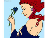 Dibujo Princesa con una rosa pintado por elisan