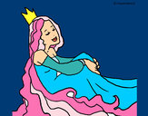 Dibujo Princesa relajada pintado por elisan
