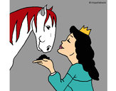 Dibujo Princesa y caballo pintado por elisan
