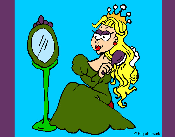 Dibujo Princesa y espejo pintado por elisan