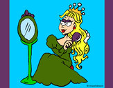 Dibujo Princesa y espejo pintado por elisan