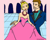 Dibujo Princesa y príncipe en el baile pintado por elisan