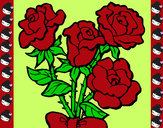 Dibujo Ramo de rosas pintado por eluney