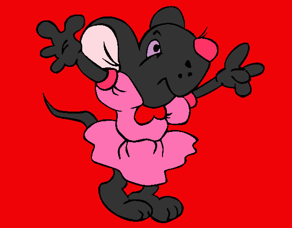 Dibujo Rata con vestido pintado por davitd