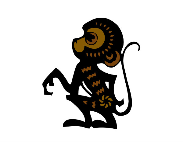 Dibujo Signo del mono pintado por luybalto