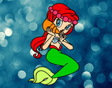 Dibujo Sirena con una caracola pintado por miru