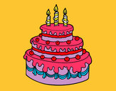Dibujo Tarta de cumpleaños pintado por sabrina33