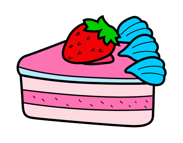 Dibujo Tarta de fresas pintado por prof