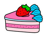 Dibujo Tarta de fresas pintado por prof
