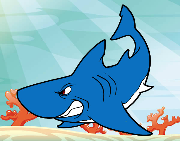 Dibujo Tiburón enfadado pintado por lucas2018