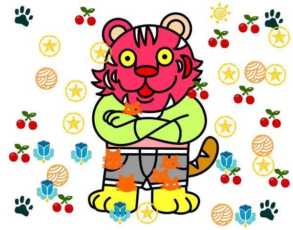 Dibujo Tigre vestido pintado por carmensuca