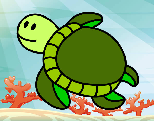 Dibujo Tortuga nadando pintado por davitd
