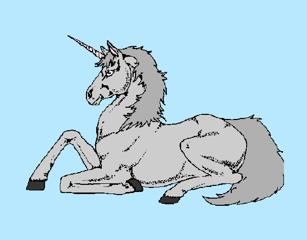 Dibujo Unicornio sentado pintado por Aliwuapa