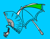 Dibujo Abanico y paraguas pintado por LUISJIJXC