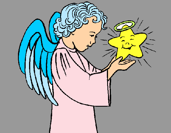 Dibujo Ángel y estrella pintado por hhjk