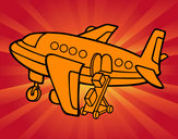 Dibujo Avión cargando equipaje pintado por miguel30
