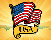 Dibujo Bandera de los Estados Unidos pintado por michol
