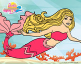 Dibujo Barbie sirena pintado por ariani17