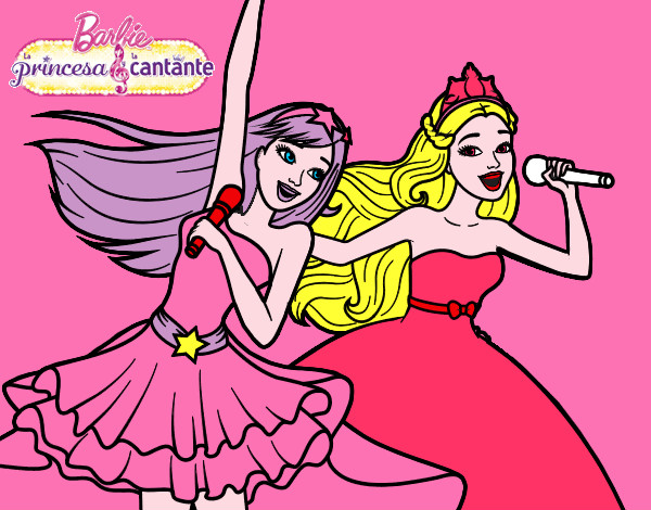 Barbie y la princesa cantando